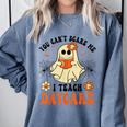 You Can't Scare Me I Teach Daycare Teacher Halloween Ghost Comfort Colors Sweatshirt Blue Jean