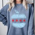 Chicago Flag Teacher School Cute Comfort Colors Sweatshirt Blue Jean Chicago Flag Teacher School Cute Comfort Colors Sweatshirt Blue Jean
