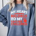 Childcare My Heart Belongs To Children Daycare Teacher Men Women Comfort Colors Sweatshirt Blue Jean