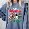 Christmas Sped Teacher Tis The Season For Inclusion Women Comfort Colors Sweatshirt Blue Jean