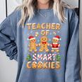 Christmas Teacher Of Smart Cookies Gingerbread Man Teaching Comfort Colors Sweatshirt Blue Jean Christmas Teacher Of Smart Cookies Gingerbread Man Teaching Comfort Colors Sweatshirt Blue Jean