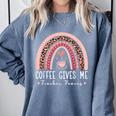 Coffee Gives Me Teacher Powers Leopard Rainbow Teacher Comfort Colors Sweatshirt Blue Jean Coffee Gives Me Teacher Powers Leopard Rainbow Teacher Comfort Colors Sweatshirt Blue Jean