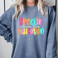 Color Special Education Squad Groovy Dream Team SPED Teacher Comfort Colors Sweatshirt Blue Jean