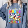 Color The World With Kindness Crayon Positivity Teacher Comfort Colors Sweatshirt Blue Jean