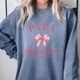 Coquette Bow Paraprofessional School Para Squad Teacher Aide Comfort Colors Sweatshirt Blue Jean