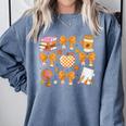 Coquette Bow Teacher Thanksgiving Fall Autumn Girls Women Comfort Colors Sweatshirt Blue Jean Coquette Bow Teacher Thanksgiving Fall Autumn Girls Women Comfort Colors Sweatshirt Blue Jean