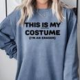 THIS IS MY COSTUME Eraser Teacher Halloween Costume Comfort Colors Sweatshirt Blue Jean