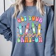 Get Your Cray-On Preschool Teacher Kindergarten Teacher Comfort Colors Sweatshirt Blue Jean Get Your Cray-On Preschool Teacher Kindergarten Teacher Comfort Colors Sweatshirt Blue Jean