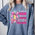 Created By God Called To Teacher Jesus Christian Teacher Comfort Colors Sweatshirt Blue Jean