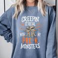 Creepin It Real Pre-K Monsters Halloween Preschool Teacher Comfort Colors Sweatshirt Blue Jean Creepin It Real Pre-K Monsters Halloween Preschool Teacher Comfort Colors Sweatshirt Blue Jean
