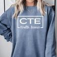 CTE Career And Technical Education -Adults CTE Teacher Health Theme Small Short Sleeve Comfort Colors Sweatshirt Blue Jean