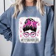 CTE Teacher In October We Wear Pink Breast Cancer Awareness Comfort Colors Sweatshirt Blue Jean CTE Teacher In October We Wear Pink Breast Cancer Awareness Comfort Colors Sweatshirt Blue Jean