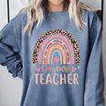 Cute Daycare Teacher Rainbow Leopard Print Childcare Worker Comfort Colors Sweatshirt Blue Jean Cute Daycare Teacher Rainbow Leopard Print Childcare Worker Comfort Colors Sweatshirt Blue Jean