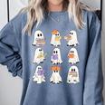 Cute Ghost Reading Books Teacher Halloween Reading Men Women Kids Comfort Colors Sweatshirt Blue Jean Cute Ghost Reading Books Teacher Halloween Reading Men Women Kids Comfort Colors Sweatshirt Blue Jean