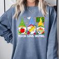Cute Gnomes Teach Love And Inspire Back To School Teacher Comfort Colors Sweatshirt Blue Jean Cute Gnomes Teach Love And Inspire Back To School Teacher Comfort Colors Sweatshirt Blue Jean