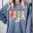 Cute Santas Favorite Para Christmas Paraprofessional Teacher Comfort Colors Sweatshirt Blue Jean