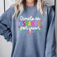 Dimelo En EspañOl Maestra De EspañOl Spanish Teacher Comfort Colors Sweatshirt Blue Jean