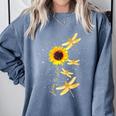 Dragonfly Sunflower Teacher Growth Mindset Choose To Shine Comfort Colors Sweatshirt Blue Jean
