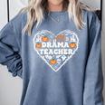 Drama Teacher Heart Pumpkin Ghost Halloween Kids Comfort Colors Sweatshirt Blue Jean Drama Teacher Heart Pumpkin Ghost Halloween Kids Comfort Colors Sweatshirt Blue Jean