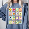 Dual Language Crew Bilingual Spanish Teacher Back To School For Men Women Comfort Colors Sweatshirt Blue Jean