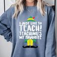 Duble2t I Just Like To Teach Teachings My Favorite Elf Teacher -Adults & -Kids Red Short Sleeve Comfort Colors Sweatshirt Blue Jean Duble2t I Just Like To Teach Teachings My Favorite Elf Teacher -Adults & -Kids Red Short Sleeve Comfort Colors Sweatshirt Blue Jean