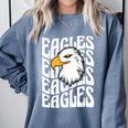 Eagles School Sports Fan Team Spirit Teacher Parent Student Comfort Colors Sweatshirt Blue Jean Eagles School Sports Fan Team Spirit Teacher Parent Student Comfort Colors Sweatshirt Blue Jean