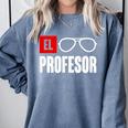 El Professor Money Costume Profesor Glasses Men Teacher Gift Comfort Colors Sweatshirt Blue Jean
