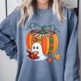Fall Book Pumpkin Books Ghost Reading Halloween Teacher Comfort Colors Sweatshirt Blue Jean Fall Book Pumpkin Books Ghost Reading Halloween Teacher Comfort Colors Sweatshirt Blue Jean