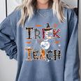 Fall Holiday Themed Thanksgiving Halloween Teacher Trick Or Comfort Colors Sweatshirt Blue Jean Fall Holiday Themed Thanksgiving Halloween Teacher Trick Or Comfort Colors Sweatshirt Blue Jean