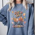 Fall In Love With Learning Teacher Autumn School Comfort Colors Sweatshirt Blue Jean Fall In Love With Learning Teacher Autumn School Comfort Colors Sweatshirt Blue Jean