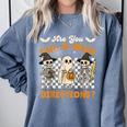 Are You Fall o Ween Directions Halloween Skeleton Teacher Comfort Colors Sweatshirt Blue Jean Are You Fall o Ween Directions Halloween Skeleton Teacher Comfort Colors Sweatshirt Blue Jean