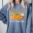 Fall Vibes And That Teacher Life Autumn Thanksgiving Comfort Colors Sweatshirt Blue Jean Fall Vibes And That Teacher Life Autumn Thanksgiving Comfort Colors Sweatshirt Blue Jean