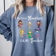 My Favorite Monsters Call Me Teacher Thank Mummy Vampire Bat Comfort Colors Sweatshirt Blue Jean My Favorite Monsters Call Me Teacher Thank Mummy Vampire Bat Comfort Colors Sweatshirt Blue Jean