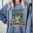 FCS Teacher Skeleton Halloween Family And Consumer Science Comfort Colors Sweatshirt Blue Jean