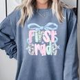 First Grade Coquette Bow Girls Teacher Team 1st Grade Squad Comfort Colors Sweatshirt Blue Jean First Grade Coquette Bow Girls Teacher Team 1st Grade Squad Comfort Colors Sweatshirt Blue Jean