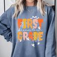 First Grade Dream Retro Team Fall Halloween Spooky Teachers Comfort Colors Sweatshirt Blue Jean First Grade Dream Retro Team Fall Halloween Spooky Teachers Comfort Colors Sweatshirt Blue Jean