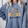 First Grade Teacher Wildflower Back To School Floral Outfits Comfort Colors Sweatshirt Blue Jean First Grade Teacher Wildflower Back To School Floral Outfits Comfort Colors Sweatshirt Blue Jean