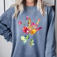 Flower American Sign Language ASL Teacher Teaching Deaf Comfort Colors Sweatshirt Blue Jean Flower American Sign Language ASL Teacher Teaching Deaf Comfort Colors Sweatshirt Blue Jean