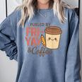 Friyay Teacher Coffee Friday School Cute Fri Yay Comfort Colors Sweatshirt Blue Jean