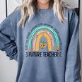 Future Teacher Cute Rainbow Leopard Teacher Outfit For Men Women Girls Kids Comfort Colors Sweatshirt Blue Jean Future Teacher Cute Rainbow Leopard Teacher Outfit For Men Women Girls Kids Comfort Colors Sweatshirt Blue Jean