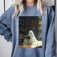 Ghost Library Halloween Book Reading Books Lover Teacher Comfort Colors Sweatshirt Blue Jean Ghost Library Halloween Book Reading Books Lover Teacher Comfort Colors Sweatshirt Blue Jean