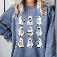 Ghost Reading Books Spooky Librarian Teacher Women Comfort Colors Sweatshirt Blue Jean Ghost Reading Books Spooky Librarian Teacher Women Comfort Colors Sweatshirt Blue Jean