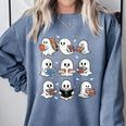 Ghosts With Books Library Halloween Men Women Kids Teacher Comfort Colors Sweatshirt Blue Jean Ghosts With Books Library Halloween Men Women Kids Teacher Comfort Colors Sweatshirt Blue Jean