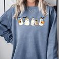Ghosts Reading Books Library Halloween Teacher Men Women Kid Comfort Colors Sweatshirt Blue Jean