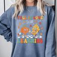 Groovy Fall In Love With Learning Autumn Pumpkin Teacher Comfort Colors Sweatshirt Blue Jean Groovy Fall In Love With Learning Autumn Pumpkin Teacher Comfort Colors Sweatshirt Blue Jean