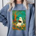 Groovy Ghost Reading Book Cat Halloween Ghost Teacher Comfort Colors Sweatshirt Blue Jean Groovy Ghost Reading Book Cat Halloween Ghost Teacher Comfort Colors Sweatshirt Blue Jean