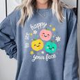 Groovy Happy To See Your Face Teacher School Appreciation Comfort Colors Sweatshirt Blue Jean Groovy Happy To See Your Face Teacher School Appreciation Comfort Colors Sweatshirt Blue Jean