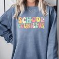 Groovy School Counselor Back To School Teacher Counseling Comfort Colors Sweatshirt Blue Jean Groovy School Counselor Back To School Teacher Counseling Comfort Colors Sweatshirt Blue Jean