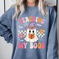 Groovy Teaching My Boos Teacher Ghost Halloween Teacher Comfort Colors Sweatshirt Blue Jean Groovy Teaching My Boos Teacher Ghost Halloween Teacher Comfort Colors Sweatshirt Blue Jean