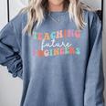 Groovy Teaching Future Engineers Teacher Engineering School Men Women Comfort Colors Sweatshirt Blue Jean
